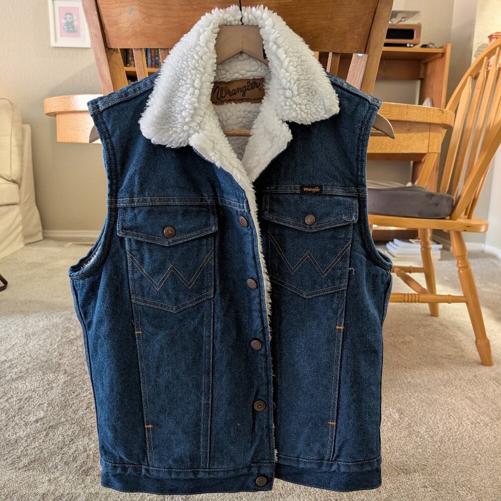 Wrangler Men's Denim Shearling Vest